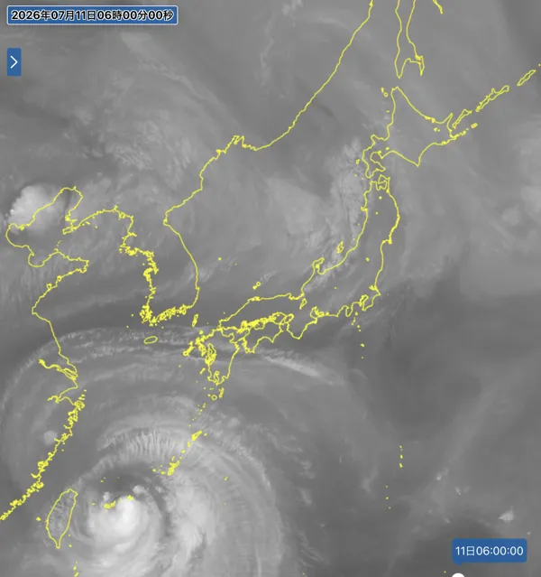 2026年7月11日6時の日本周辺の衛星水蒸気画像