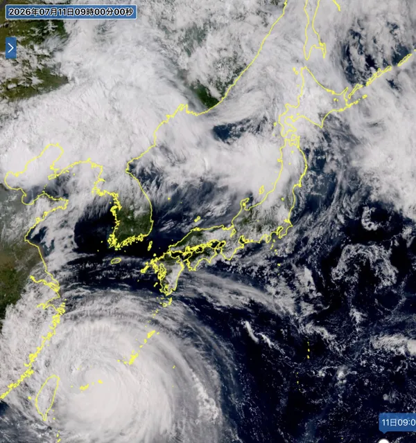 2026年7月11日9時の日本周辺の衛星可視画像