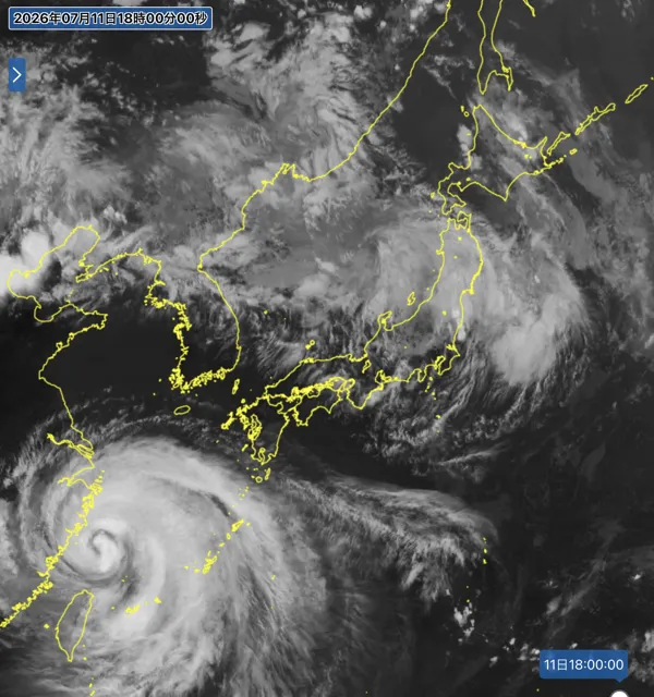 2026年7月11日18時の日本周辺の衛星赤外画像