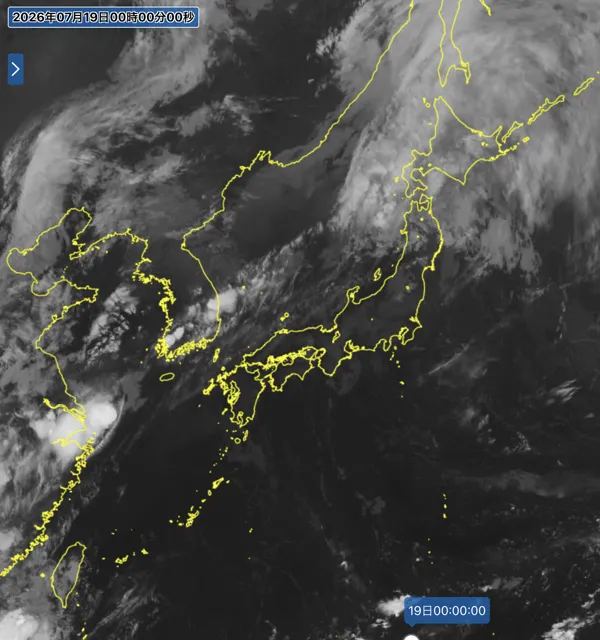2026年7月18日24時の日本周辺の衛星赤外画像