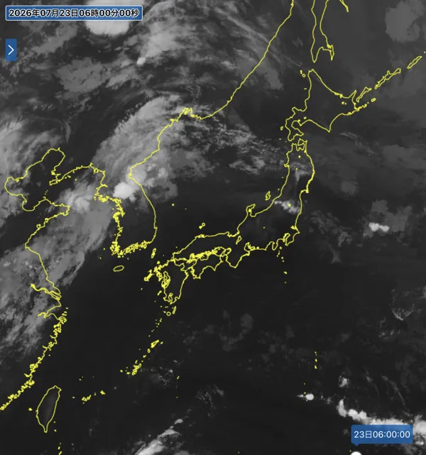 2026年7月23日6時の日本周辺の衛星赤外画像