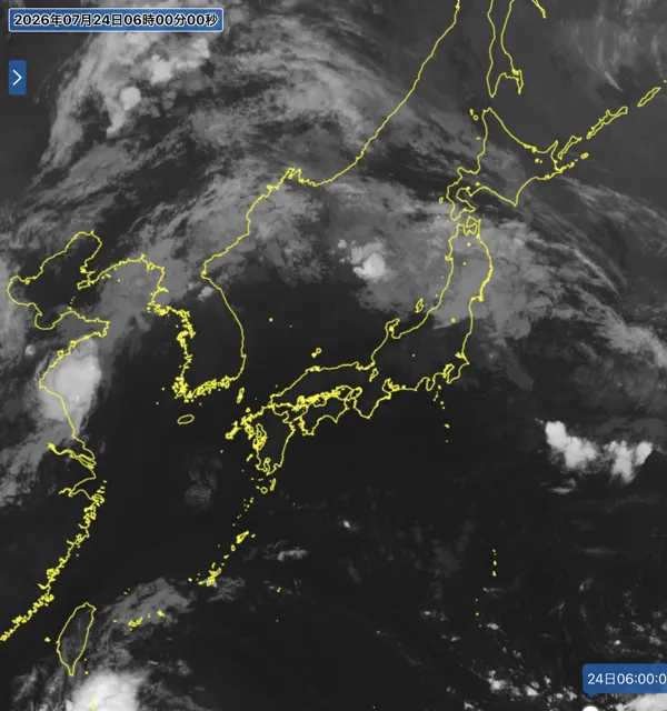 2026年7月24日6時の日本周辺の衛星赤外画像