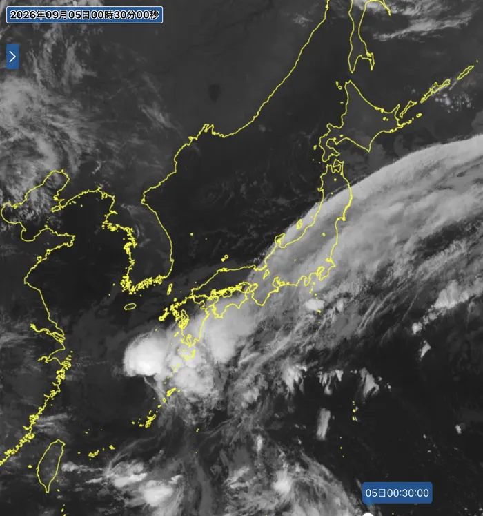 2026年9月4日24時の日本周辺の衛星赤外画像
