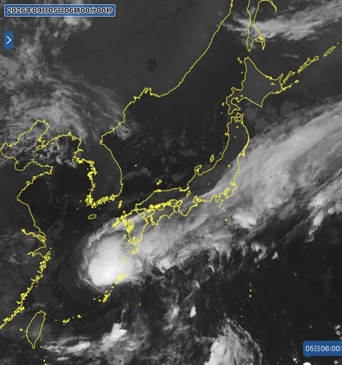 2026年9月5日6時の日本周辺の衛星赤外画像