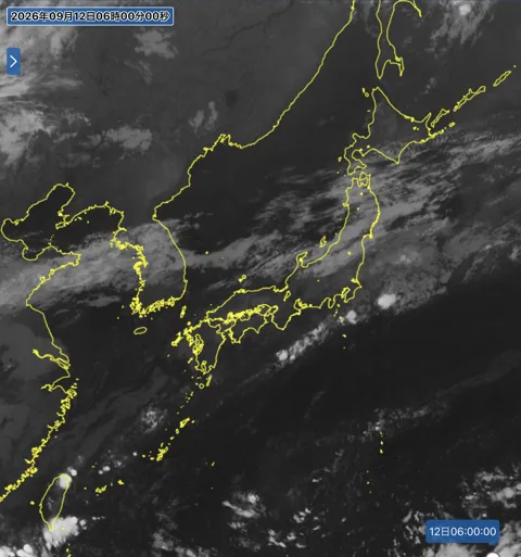 2026年9月12日6時の日本周辺の衛星赤外画像