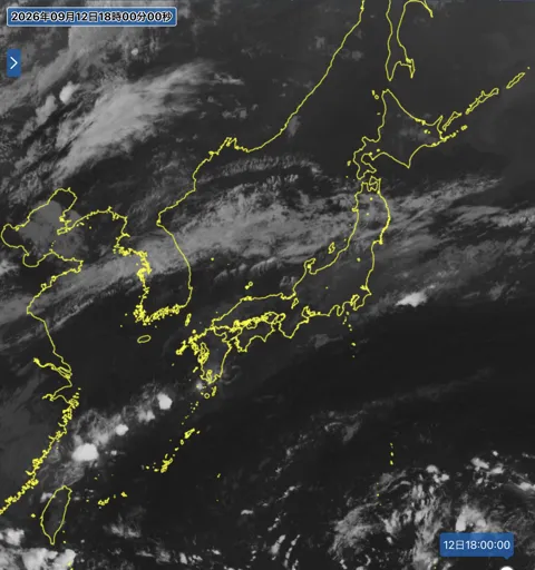 2026年9月12日18時の日本周辺の衛星赤外画像