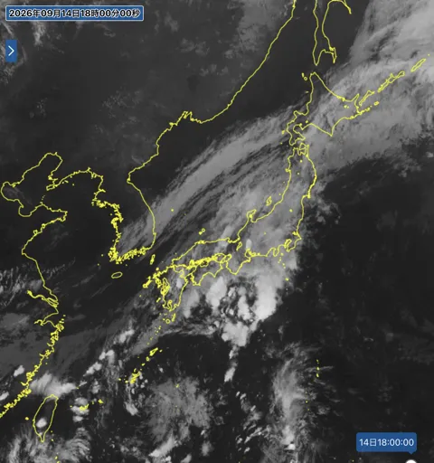 2026年9月14日18時の日本周辺の衛星赤外画像