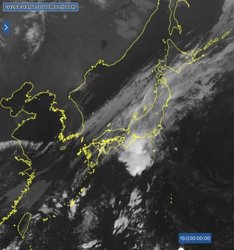 2026年9月14日24時の日本周辺の衛星赤外画像