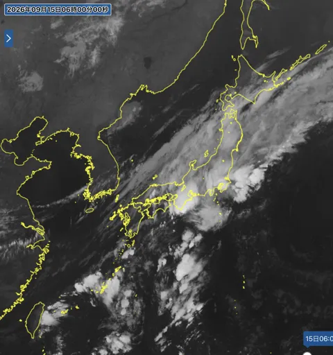 2026年9月15日6時の日本周辺の衛星赤外画像
