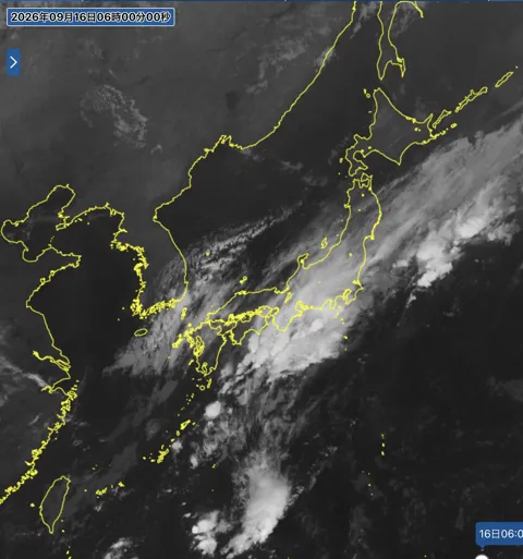 2026年9月16日6時の日本周辺の衛星赤外画像