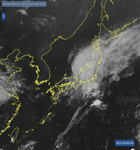 2026年9月16日18時の日本周辺の衛星赤外画像