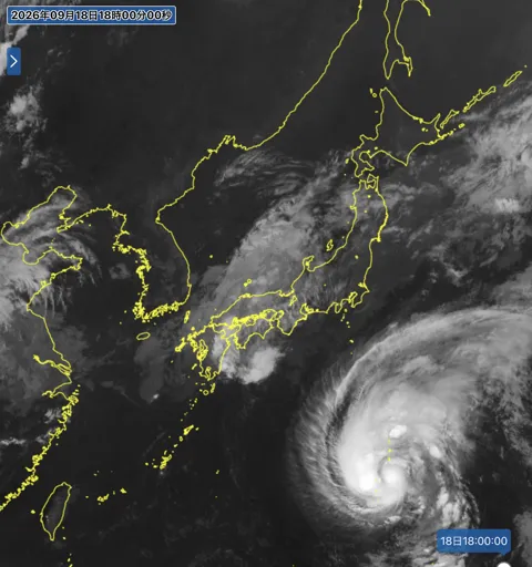 2026年9月18日18時の日本周辺の衛星赤外画像