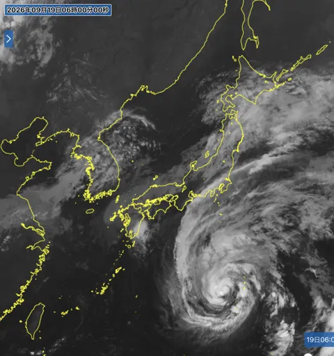 2026年9月19日6時の日本周辺の衛星赤外画像