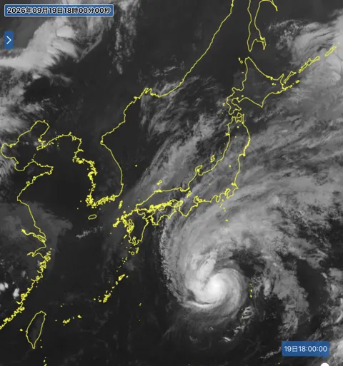 2026年9月19日18時の日本周辺の衛星赤外画像