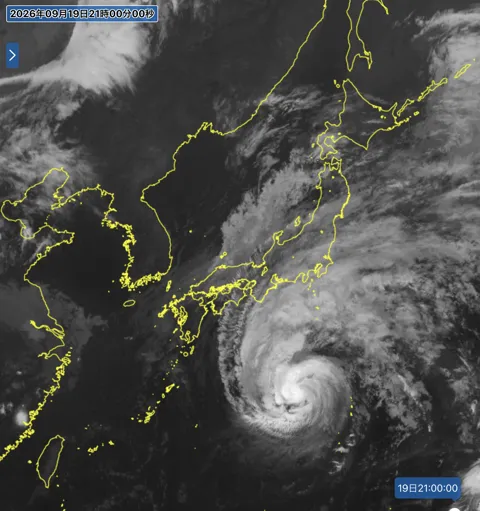 2026年9月19日21時の日本周辺の衛星赤外画像