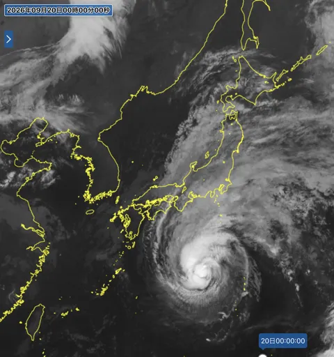 2026年9月19日24時の日本周辺の衛星赤外画像