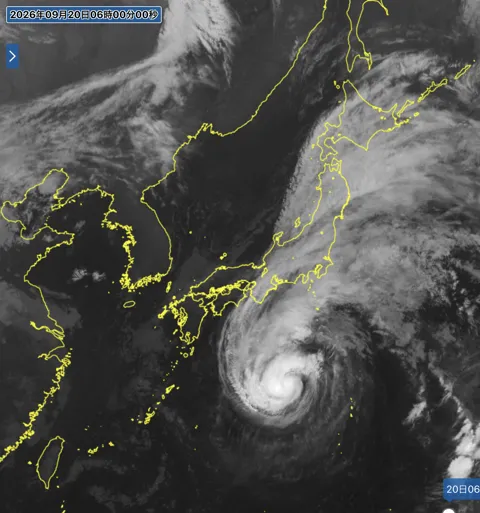 2026年9月20日6時の日本周辺の衛星赤外画像