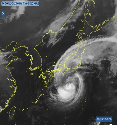 2026年9月20日21時の日本周辺の衛星赤外画像