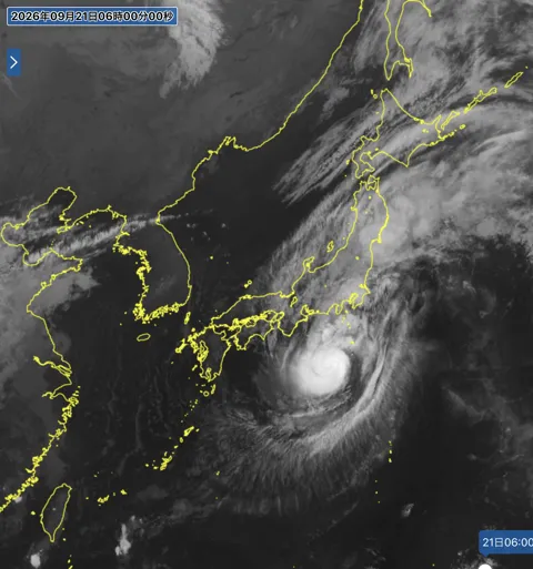 2026年9月21日6時の日本周辺の衛星赤外画像