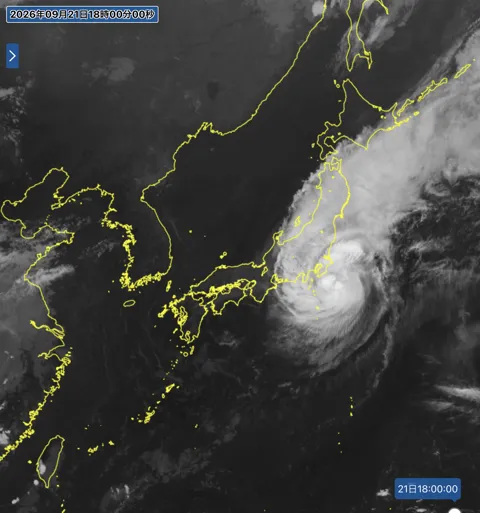 2026年9月21日18時の日本周辺の衛星赤外画像