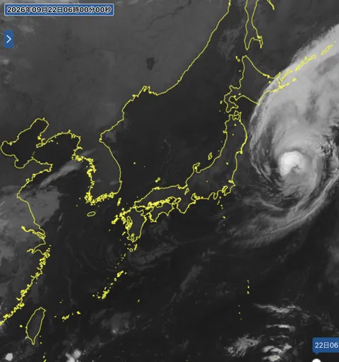 2026年9月22日6時の日本周辺の衛星赤外画像