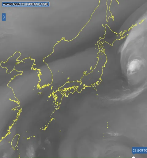 2026年9月22日9時の日本周辺の衛星水蒸気画像