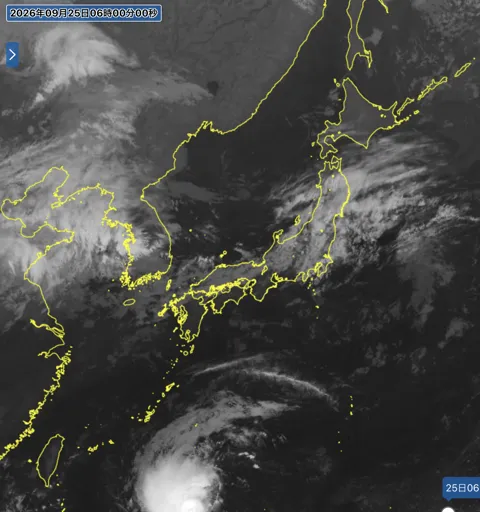 2026年9月25日6時の日本周辺の衛星赤外画像