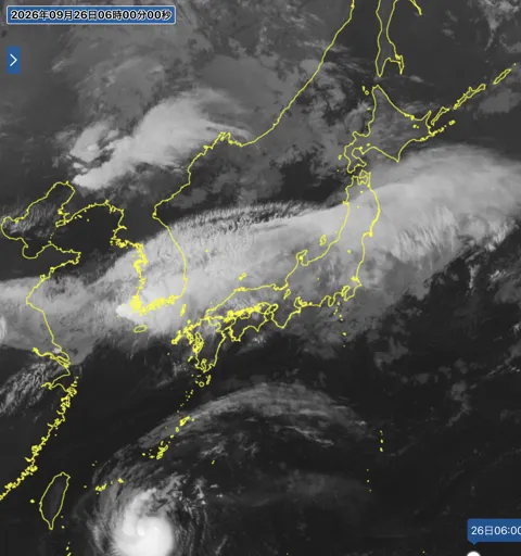 2026年9月26日6時の日本周辺の衛星赤外画像