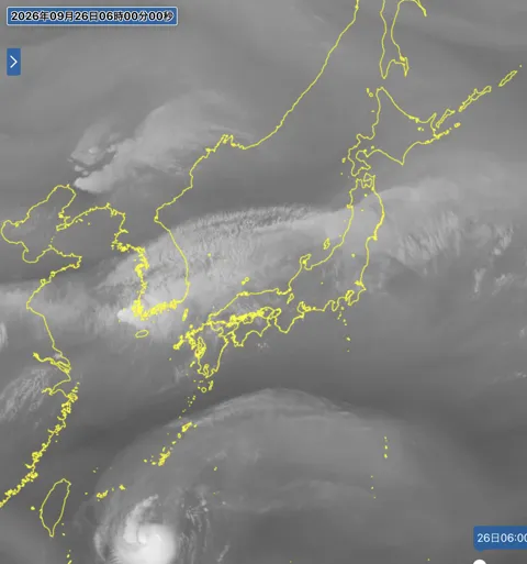2026年9月26日6時の日本周辺の衛星水蒸気画像