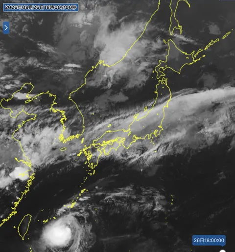 2026年9月26日18時の日本周辺の衛星赤外画像