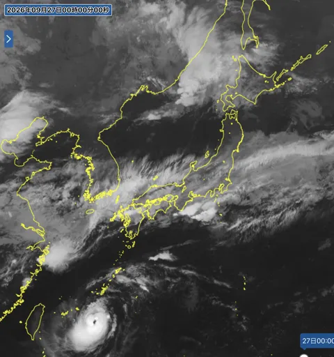 2026年9月26日24時の日本周辺の衛星赤外画像