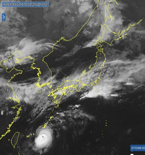 2026年9月27日6時の日本周辺の衛星赤外画像