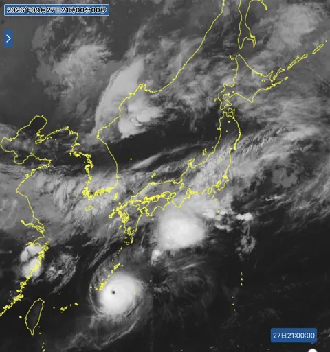 2026年9月27日21時の日本周辺の衛星赤外画像