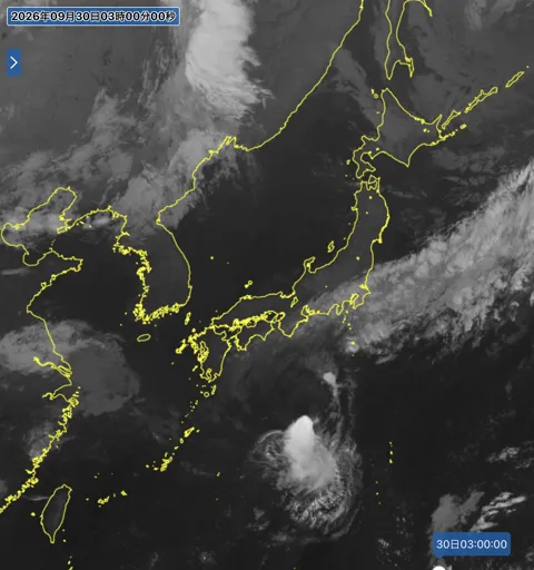 2026年9月30日3時の日本周辺の衛星赤外画像