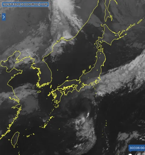 2026年9月30日6時の日本周辺の衛星赤外画像