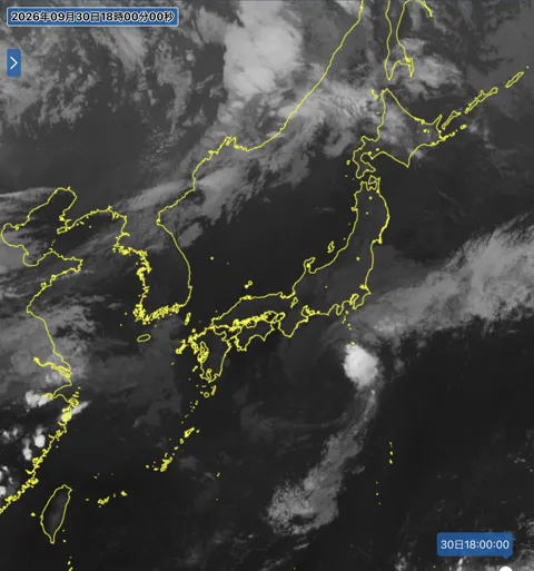 2026年9月30日18時の日本周辺の衛星赤外画像