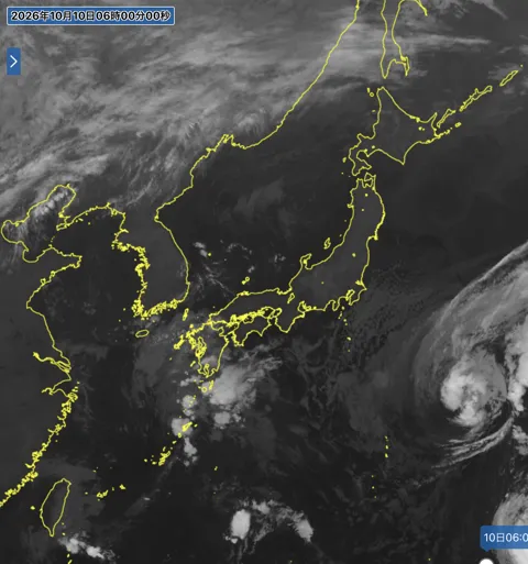 2026年10月10日6時の日本周辺の衛星赤外画像