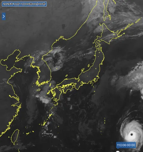 2026年10月11日6時の日本周辺の衛星赤外画像
