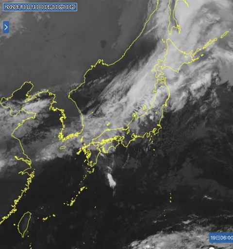 2026年10月19日6時の日本周辺の衛星赤外画像