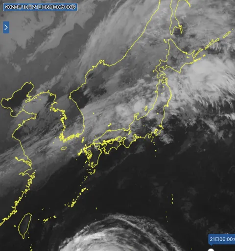 2026年10月21日6時の日本周辺の衛星赤外画像