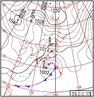 3月3日21時の地上天気図