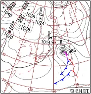 3月4日21時の地上天気図