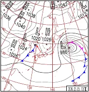 3月5日21時の地上天気図
