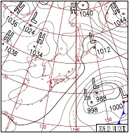 3月14日21時の地上天気図