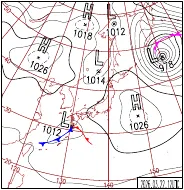 3月22日21時の地上天気図