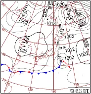 3月23日21時の地上天気図