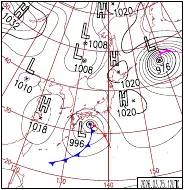 3月25日21時の地上天気図