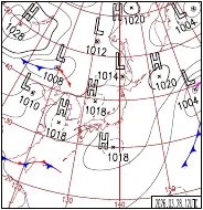 3月28日21時の地上天気図