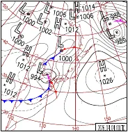 4月4日9時の地上天気図
