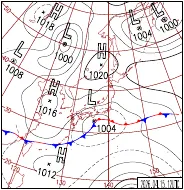 4月15日21時の地上天気図